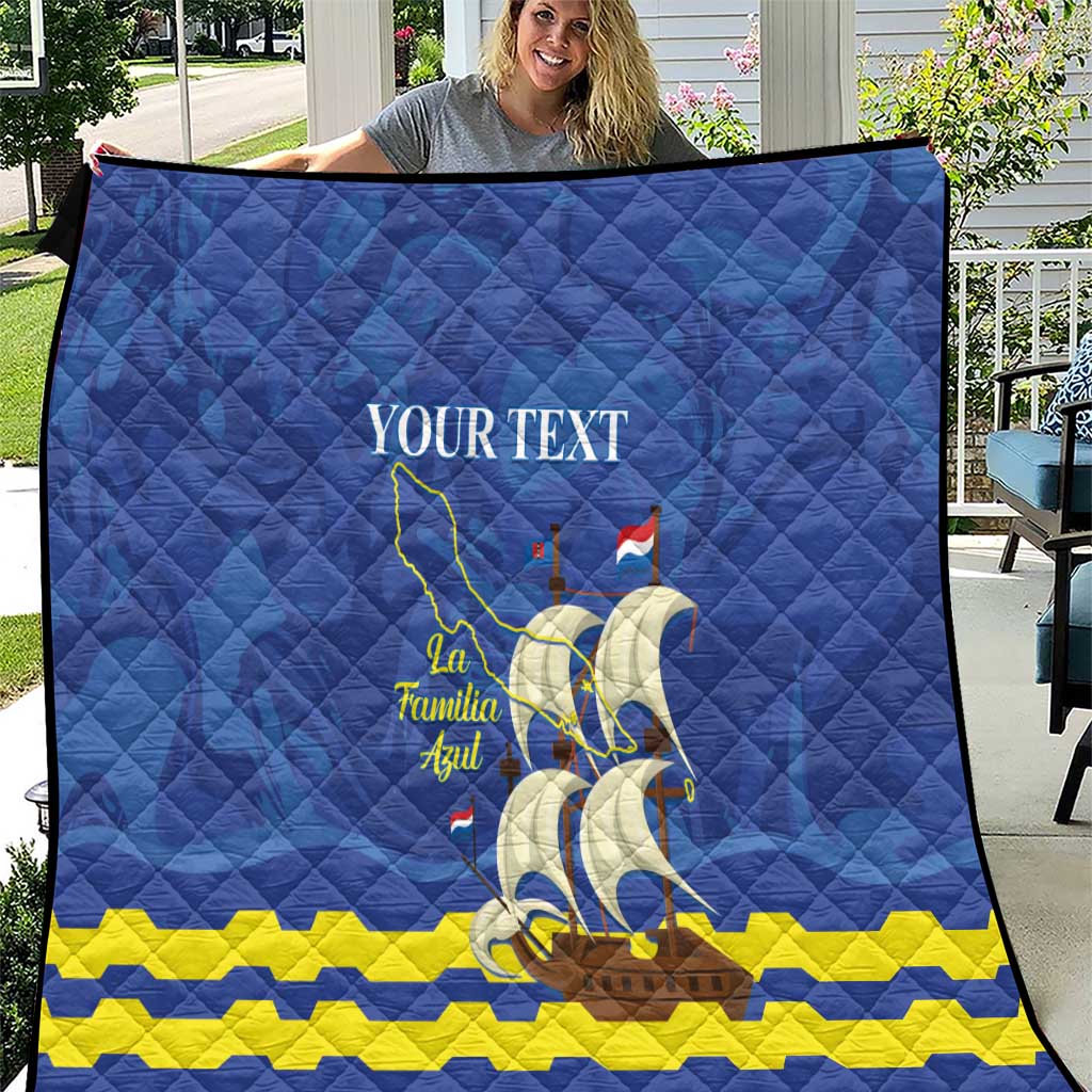Custom Curacao Football Quilt La Familia Azul