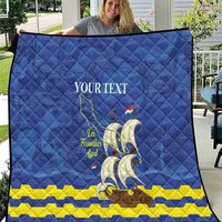 Custom Curacao Football Quilt La Familia Azul
