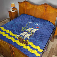Custom Curacao Football Quilt La Familia Azul