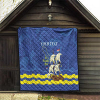 Custom Curacao Football Quilt La Familia Azul