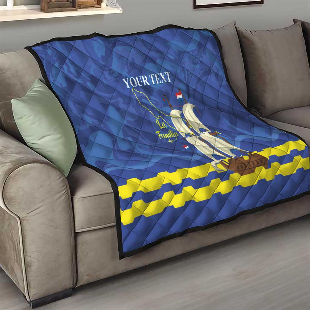 Custom Curacao Football Quilt La Familia Azul