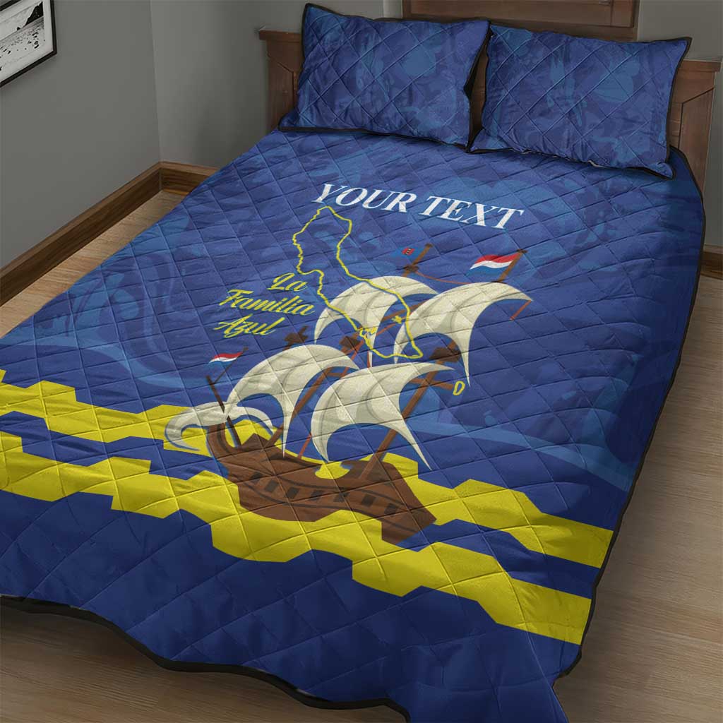 Custom Curacao Football Quilt Bed Set La Familia Azul