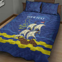 Custom Curacao Football Quilt Bed Set La Familia Azul