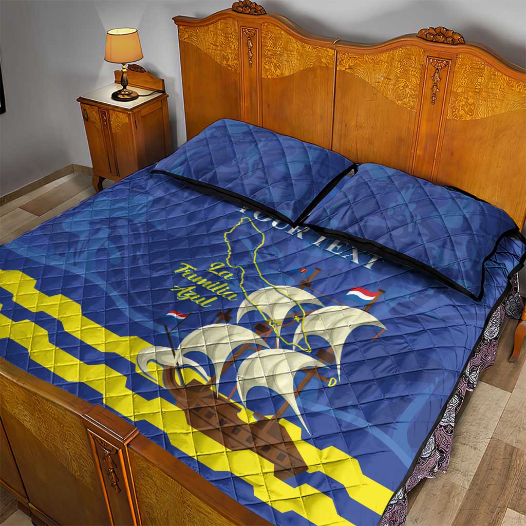 Custom Curacao Football Quilt Bed Set La Familia Azul