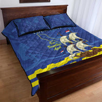 Custom Curacao Football Quilt Bed Set La Familia Azul