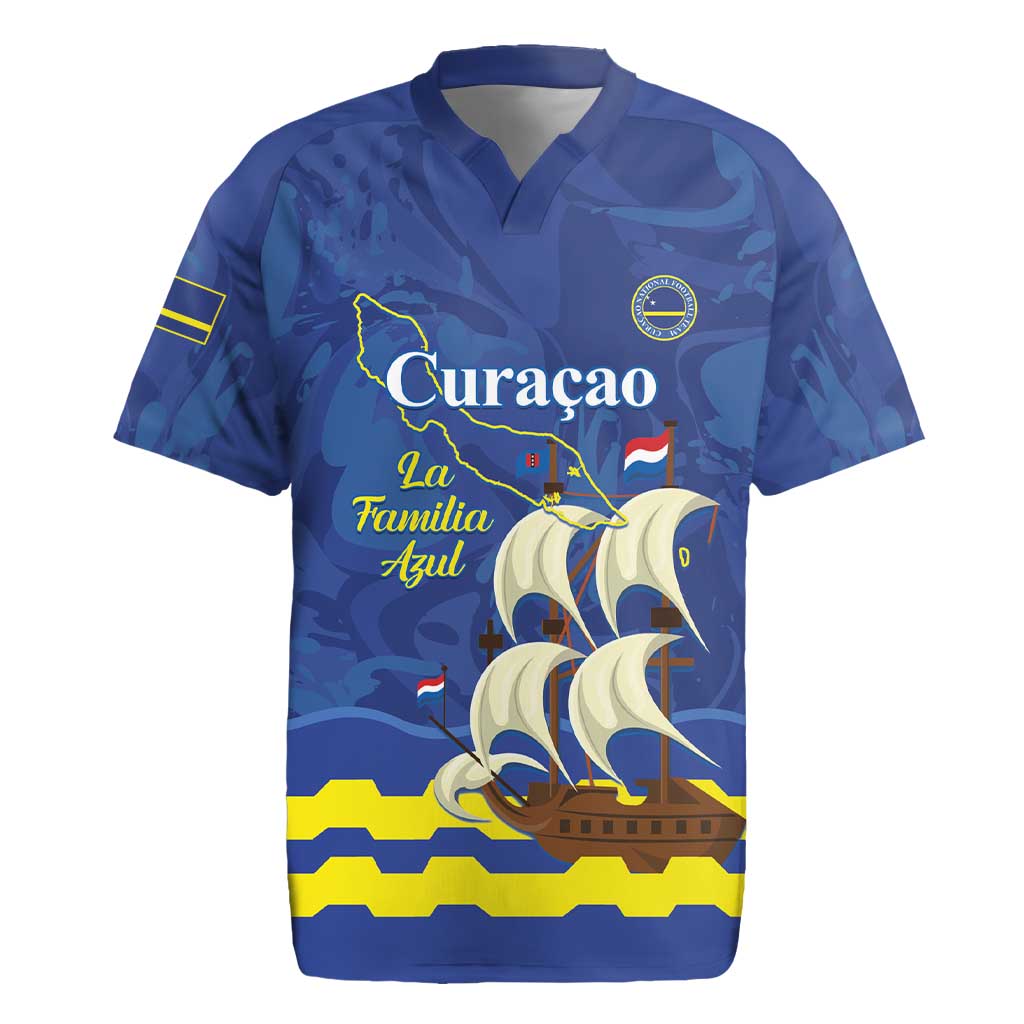 Custom Curacao Football Rugby Jersey La Familia Azul