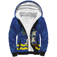 Custom Curacao Football Sherpa Hoodie La Familia Azul