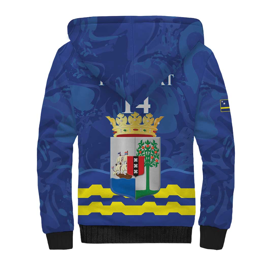 Custom Curacao Football Sherpa Hoodie La Familia Azul