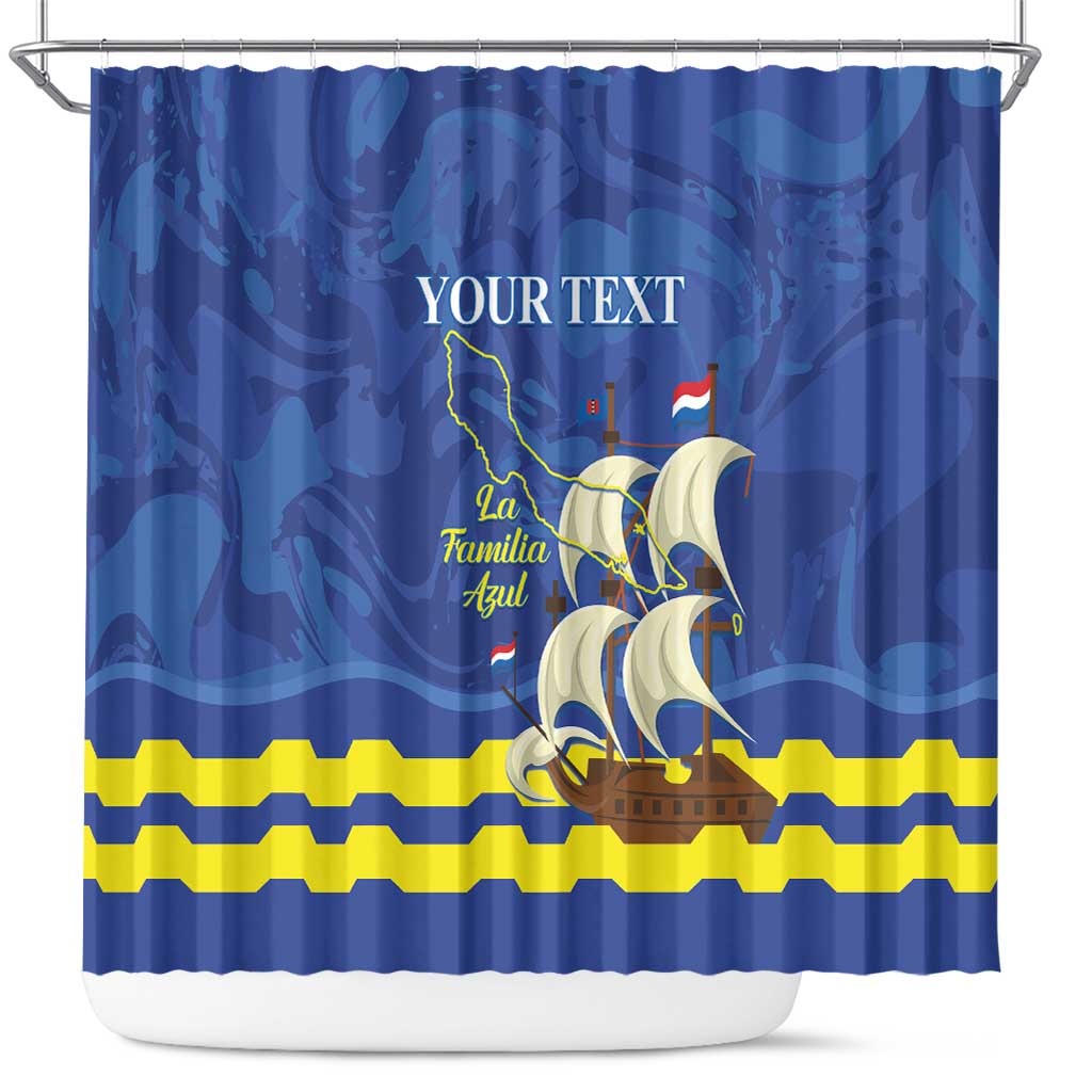 Custom Curacao Football Shower Curtain La Familia Azul