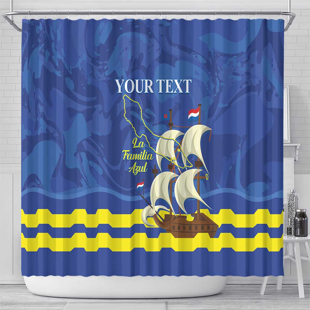 Custom Curacao Football Shower Curtain La Familia Azul