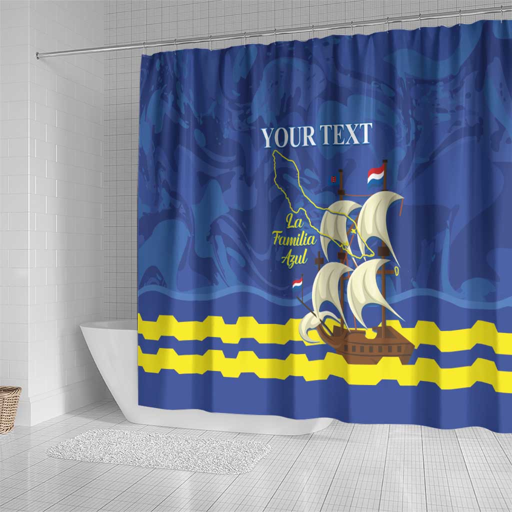 Custom Curacao Football Shower Curtain La Familia Azul