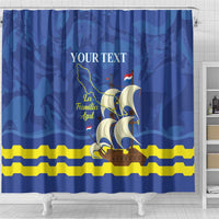 Custom Curacao Football Shower Curtain La Familia Azul
