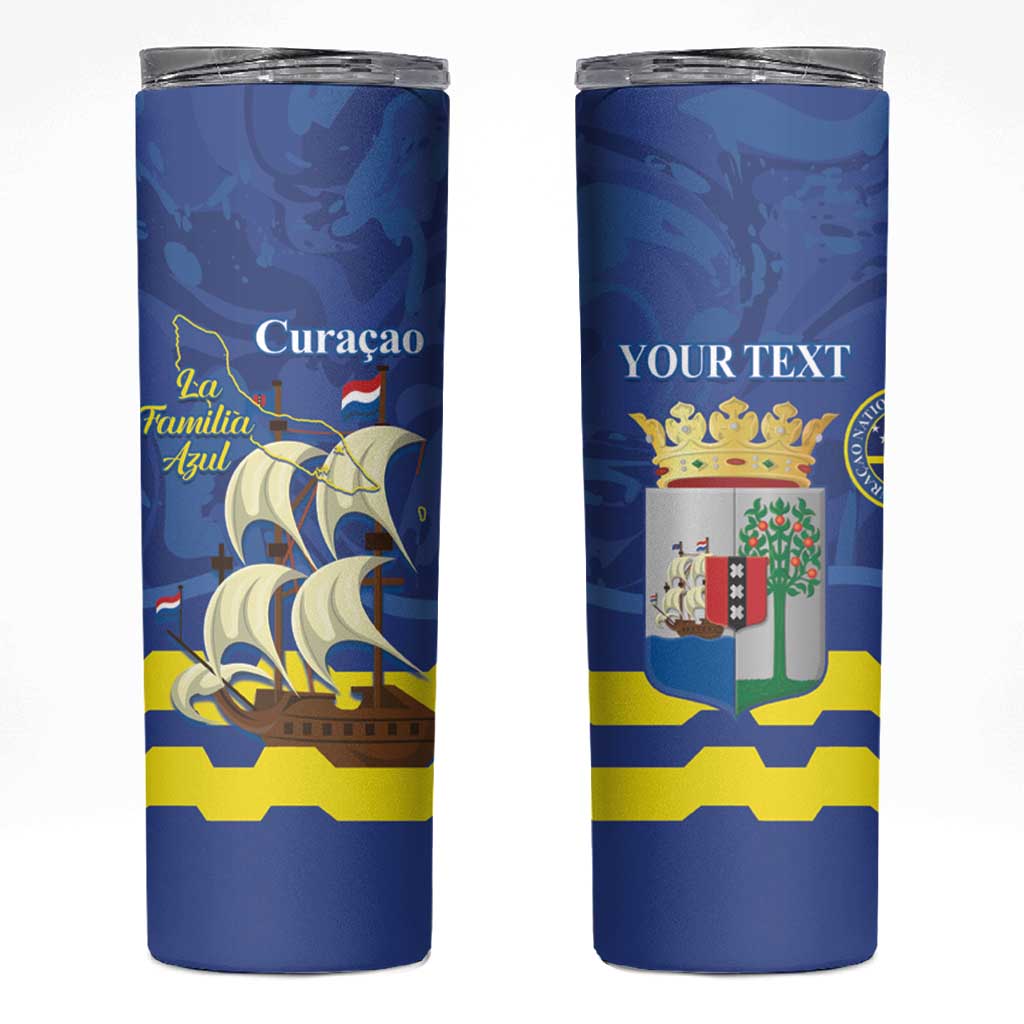 Custom Curacao Football Skinny Tumbler La Familia Azul