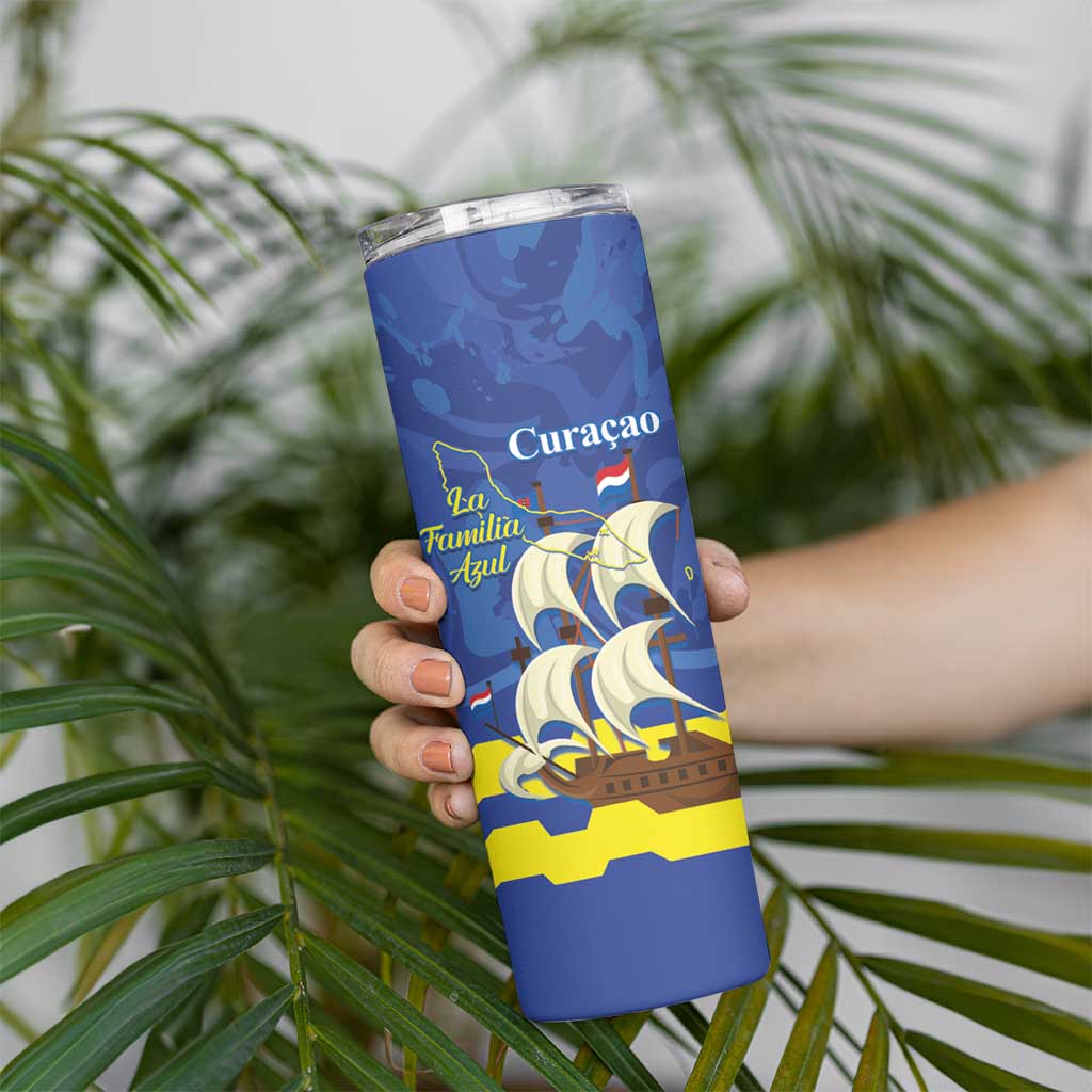 Custom Curacao Football Skinny Tumbler La Familia Azul