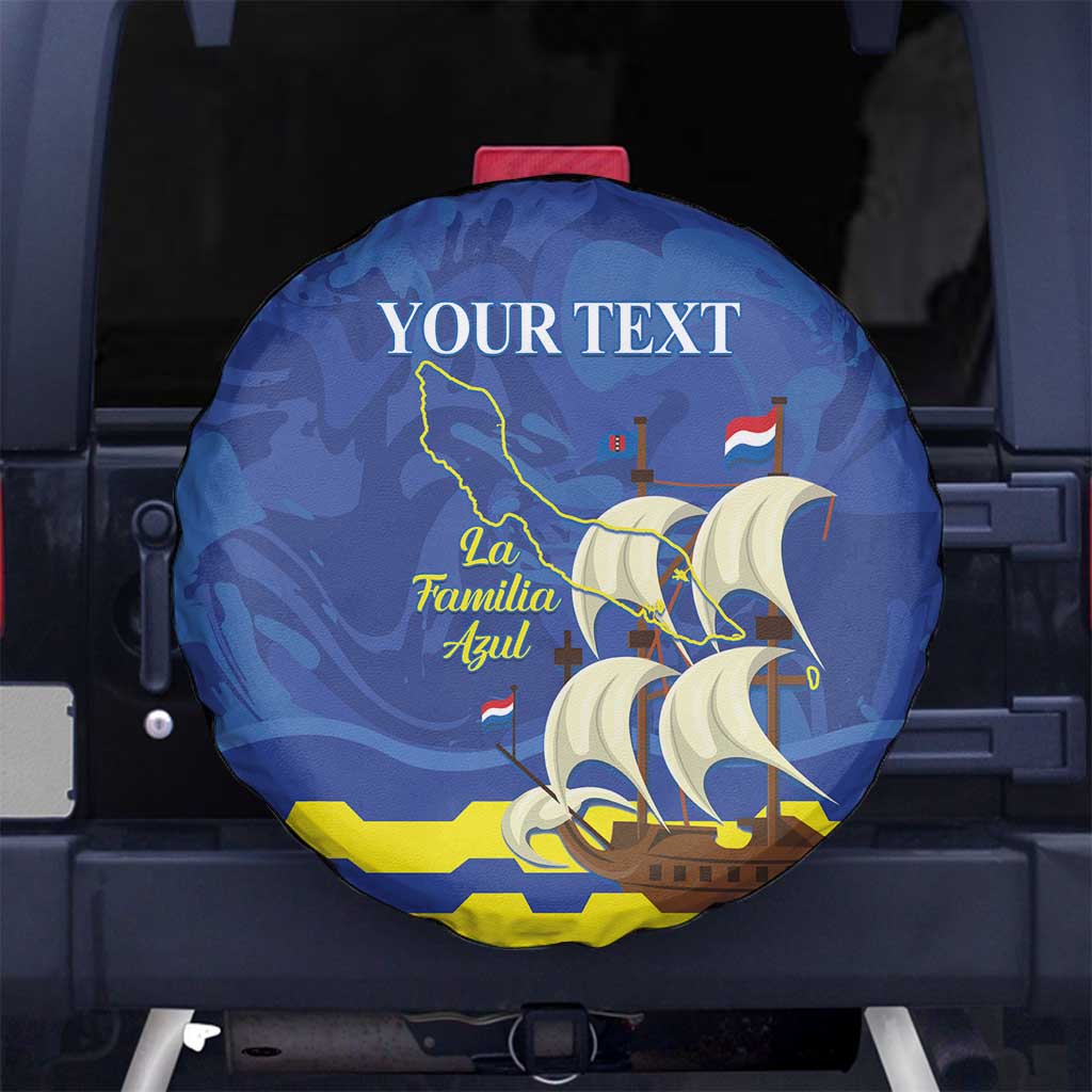 Custom Curacao Football Spare Tire Cover La Familia Azul