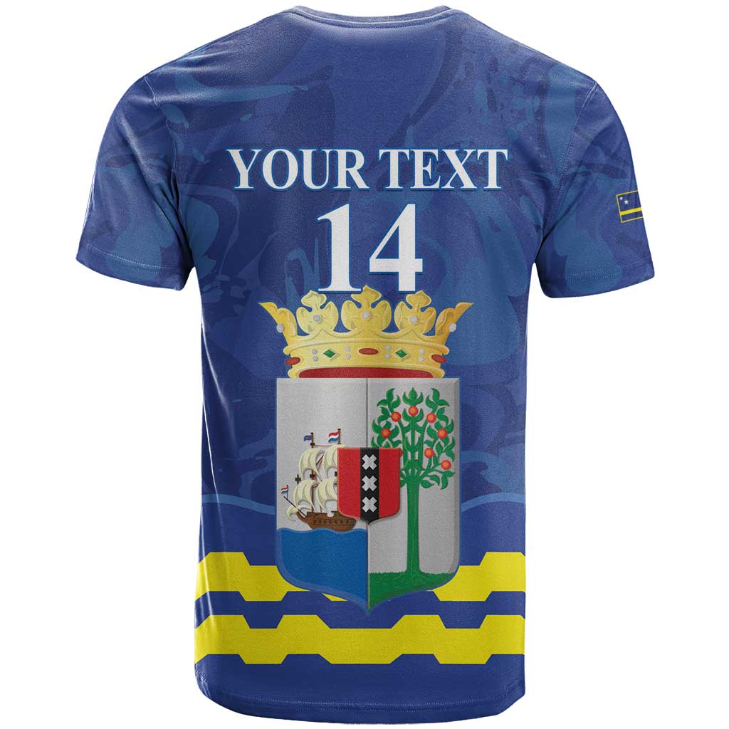 Custom Curacao Football T Shirt La Familia Azul