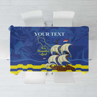 Custom Curacao Football Tablecloth La Familia Azul