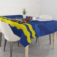 Custom Curacao Football Tablecloth La Familia Azul