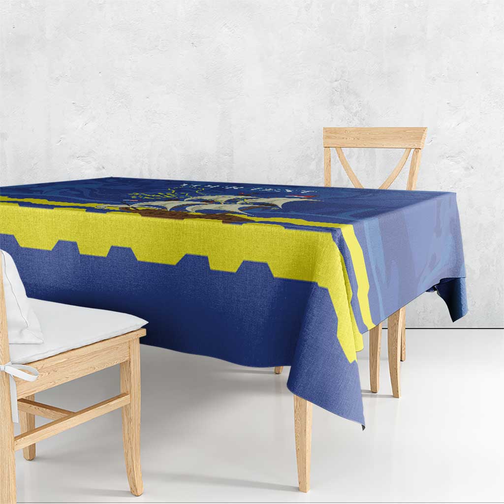 Custom Curacao Football Tablecloth La Familia Azul