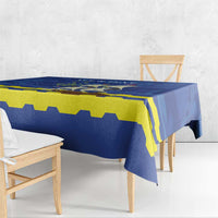 Custom Curacao Football Tablecloth La Familia Azul