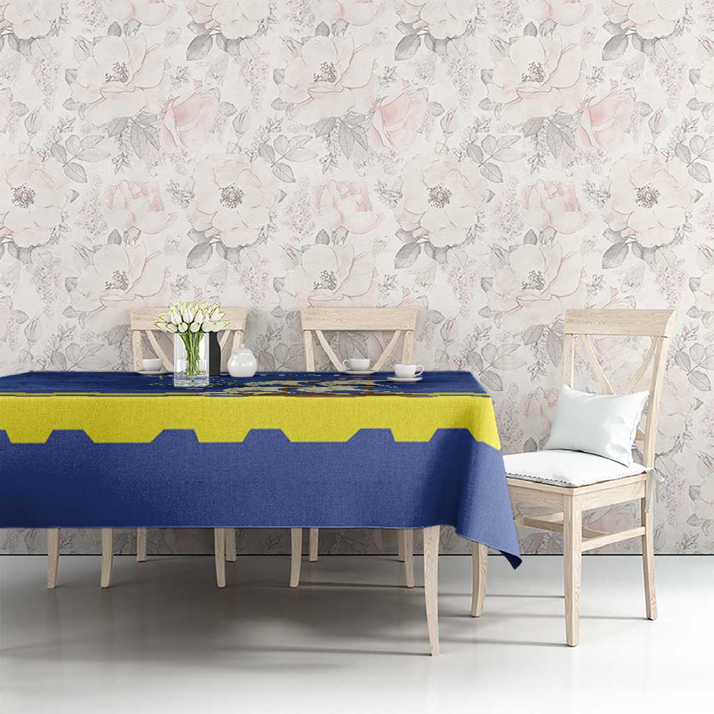 Custom Curacao Football Tablecloth La Familia Azul