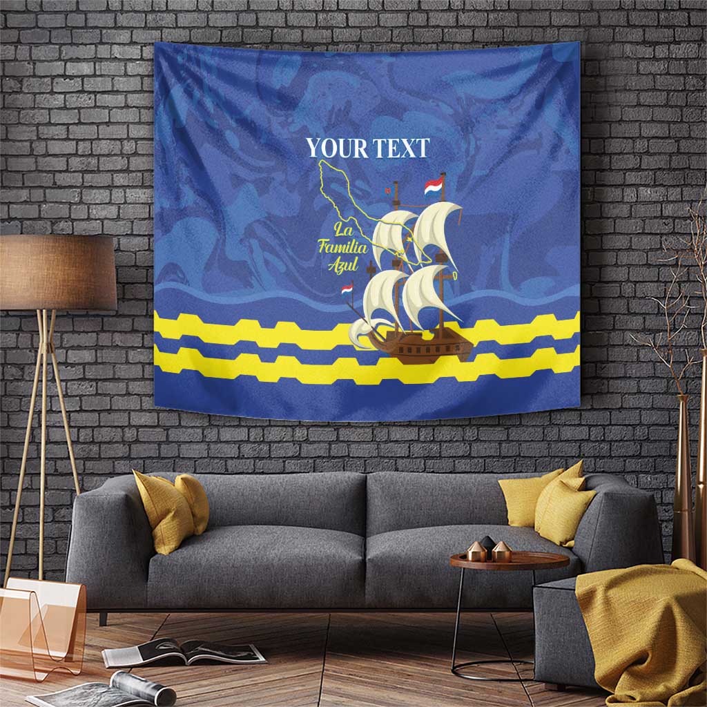 Custom Curacao Football Tapestry La Familia Azul