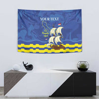 Custom Curacao Football Tapestry La Familia Azul
