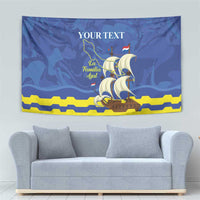 Custom Curacao Football Tapestry La Familia Azul