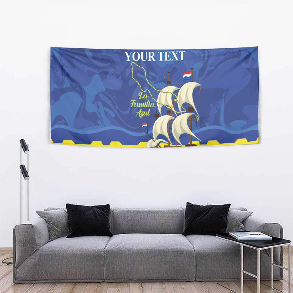 Custom Curacao Football Tapestry La Familia Azul