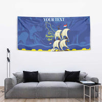 Custom Curacao Football Tapestry La Familia Azul