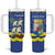 Custom Curacao Football Tumbler With Handle La Familia Azul