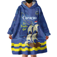Custom Curacao Football Wearable Blanket Hoodie La Familia Azul