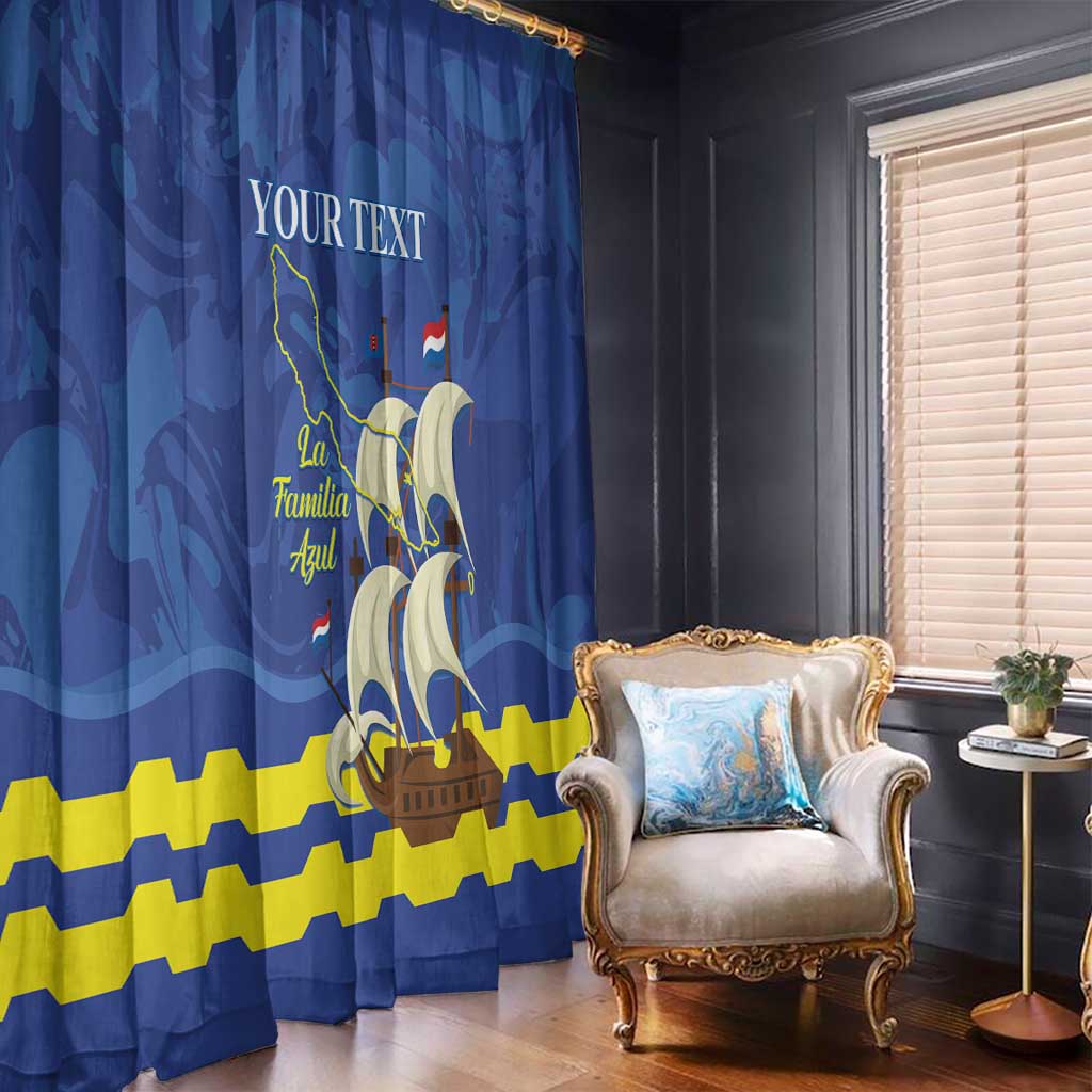 Custom Curacao Football Window Curtain La Familia Azul