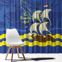 Custom Curacao Football Window Curtain La Familia Azul