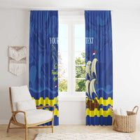 Custom Curacao Football Window Curtain La Familia Azul