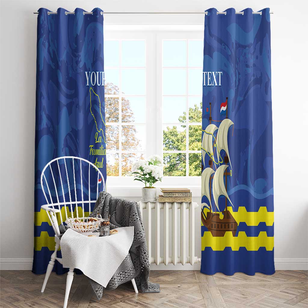 Custom Curacao Football Window Curtain La Familia Azul