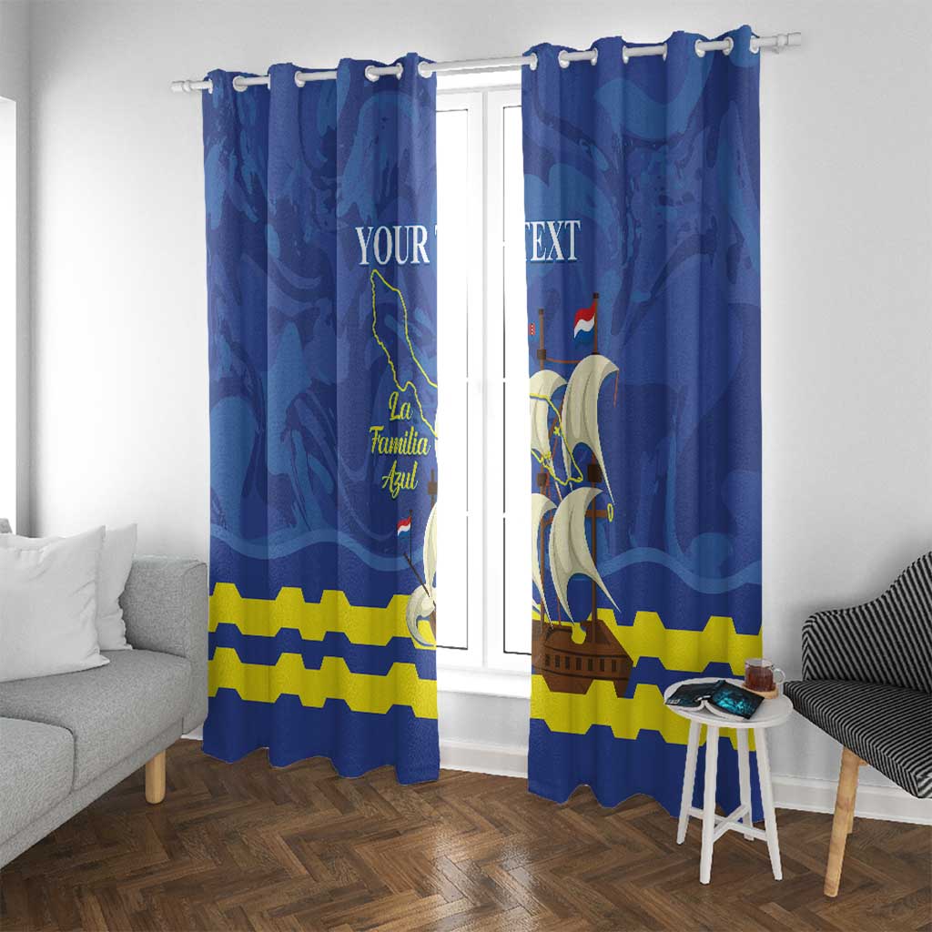 Custom Curacao Football Window Curtain La Familia Azul
