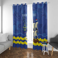 Custom Curacao Football Window Curtain La Familia Azul