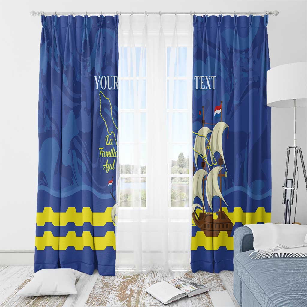 Custom Curacao Football Window Curtain La Familia Azul