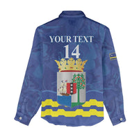 Custom Curacao Football Women Casual Shirt La Familia Azul