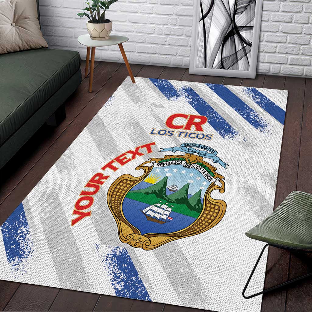 Custom Costa Rica Football Area Rug Go Champions Los Ticos