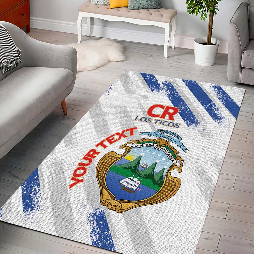 Custom Costa Rica Football Area Rug Go Champions Los Ticos