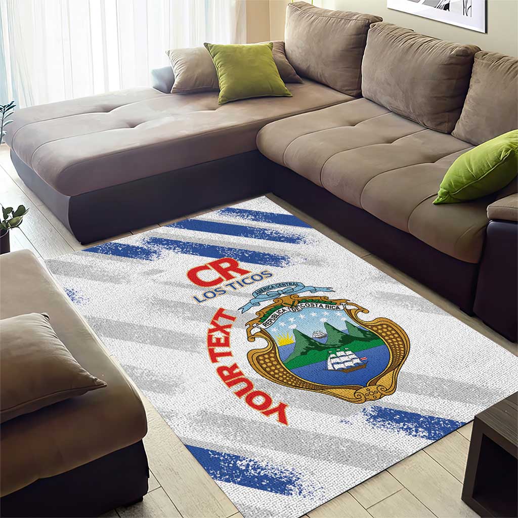 Custom Costa Rica Football Area Rug Go Champions Los Ticos