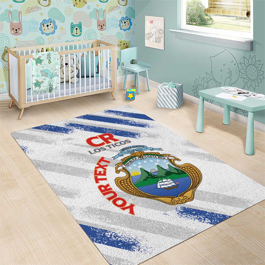 Custom Costa Rica Football Area Rug Go Champions Los Ticos