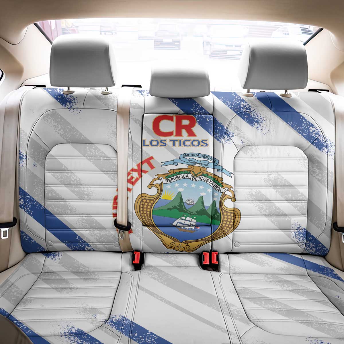 Custom Costa Rica Football Back Car Seat Cover Go Champions Los Ticos