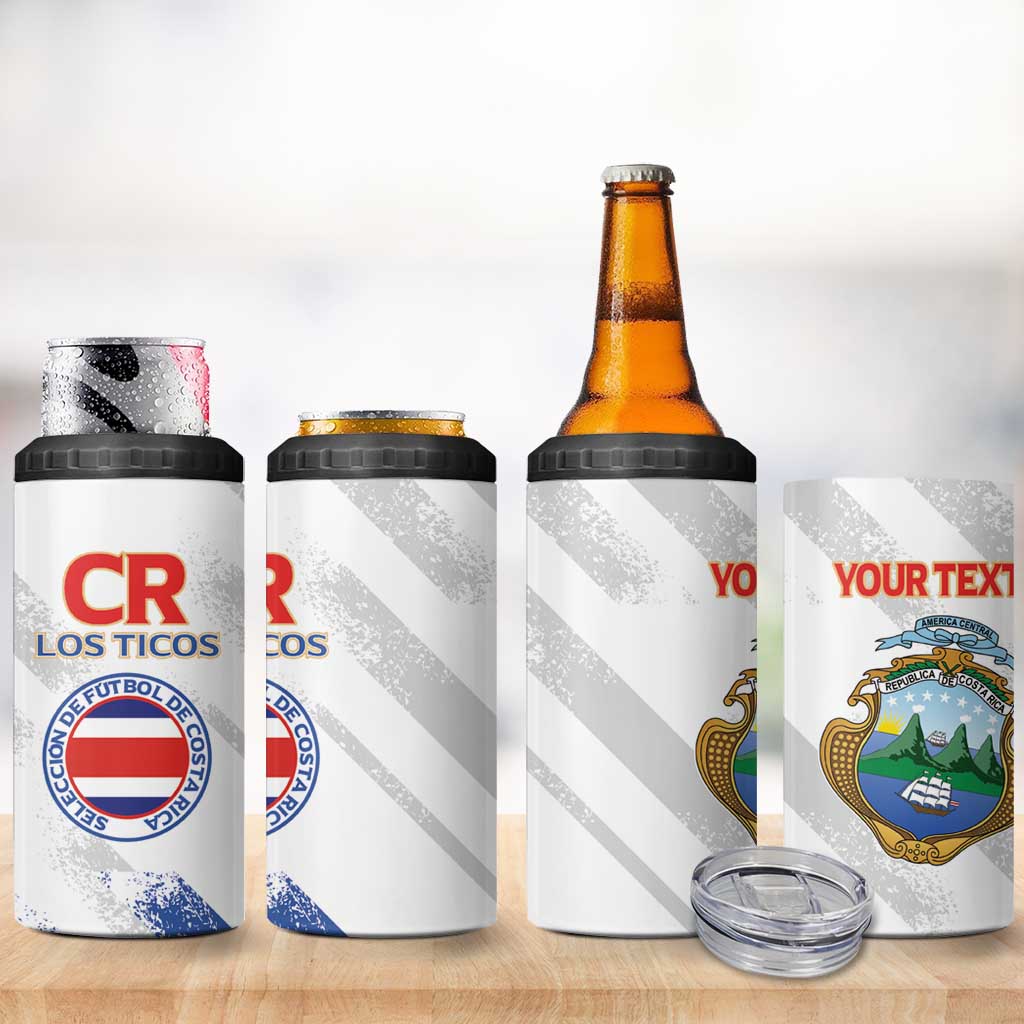 Custom Costa Rica Football 4 in 1 Can Cooler Tumbler Go Champions Los Ticos