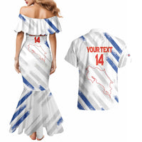 Custom Costa Rica Football Couples Matching Mermaid Dress and Hawaiian Shirt Go Champions Los Ticos