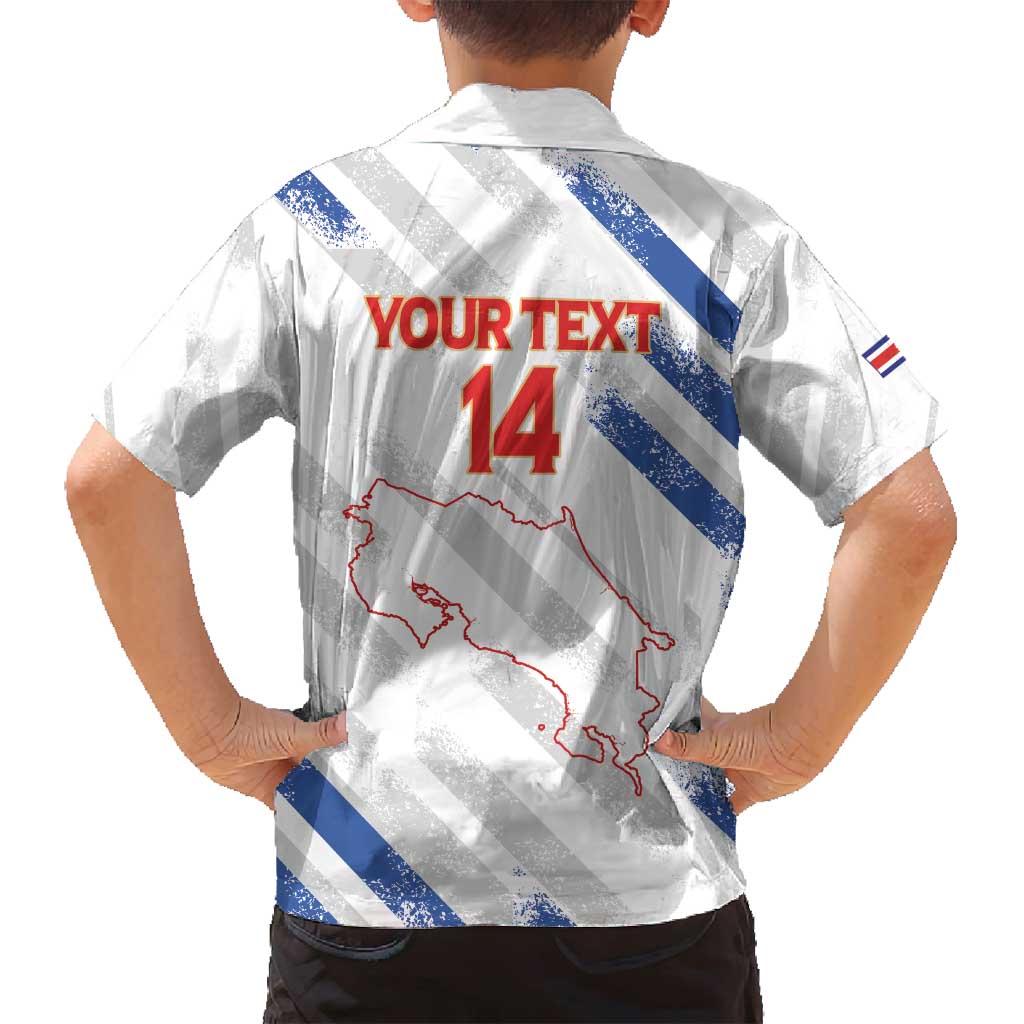 Custom Costa Rica Football Family Matching Long Sleeve Bodycon Dress and Hawaiian Shirt Go Champions Los Ticos