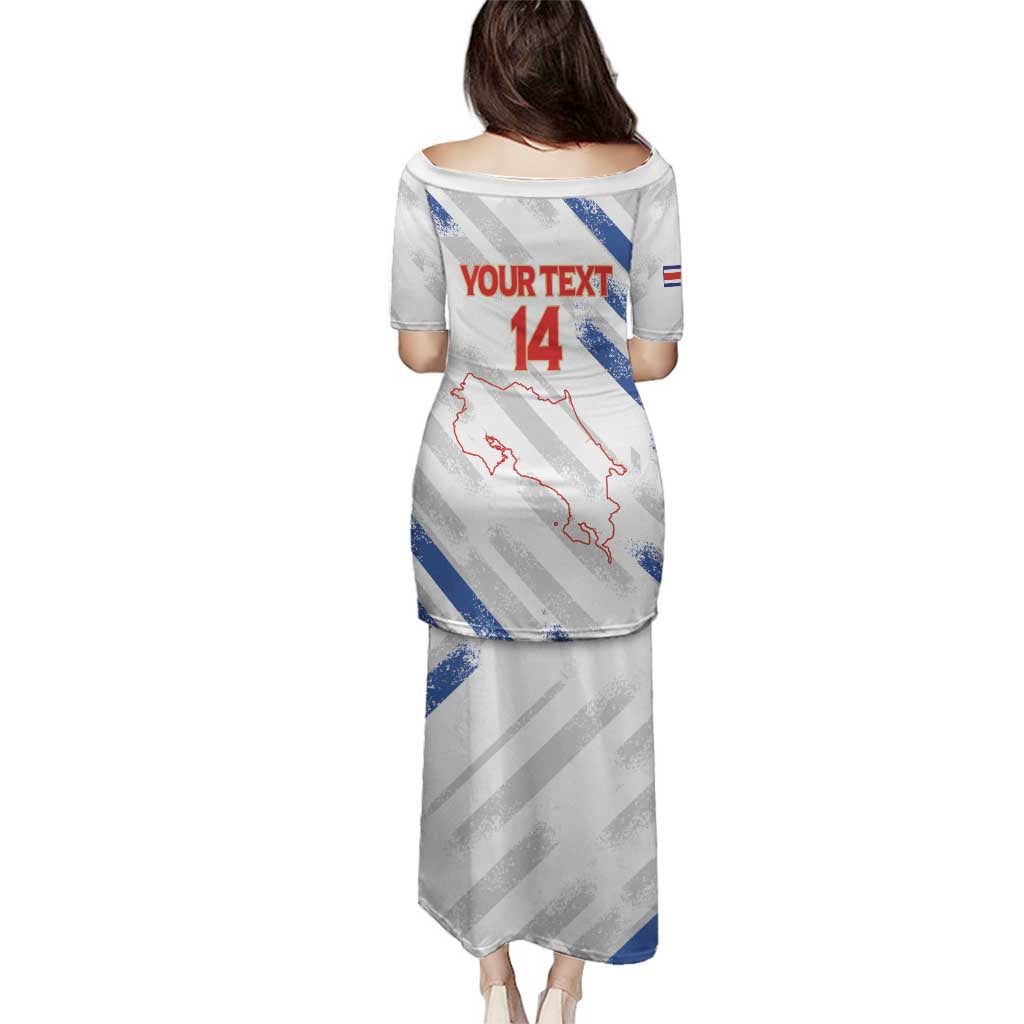 Custom Costa Rica Football Family Matching Puletasi and Hawaiian Shirt Go Champions Los Ticos