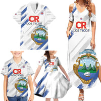Custom Costa Rica Football Family Matching Summer Maxi Dress and Hawaiian Shirt Go Champions Los Ticos